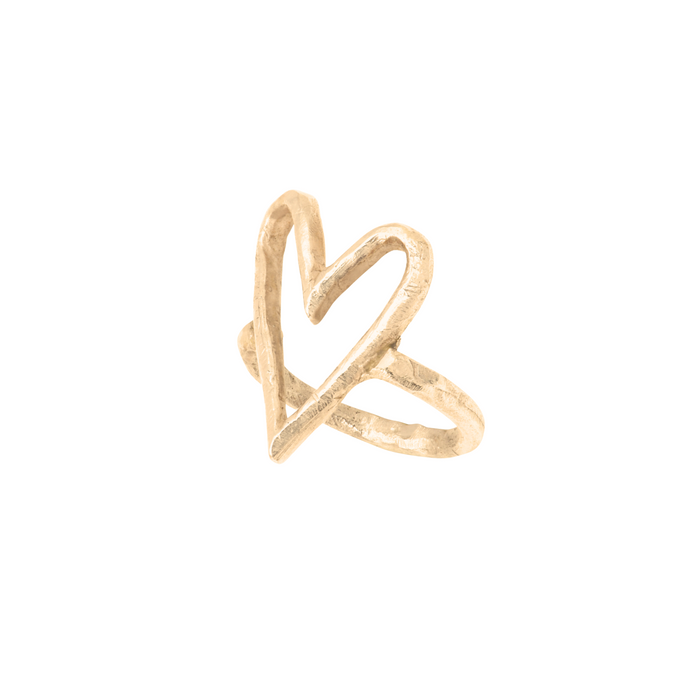 Gold-Plated Silver Heart Ring