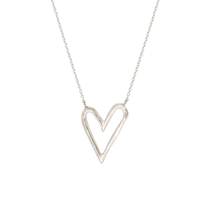 Sterling Silver Big Heart Necklace