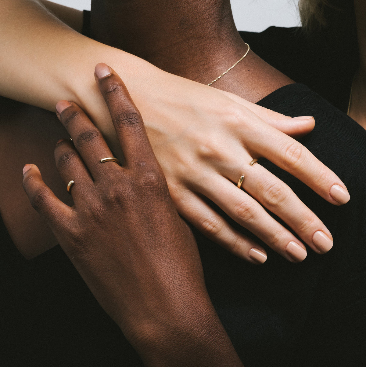 Tubular Fairmined Gold And Lab-Grown Diamond Double Ring