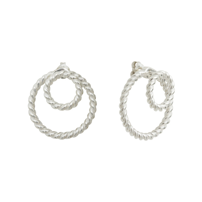 Silver Calista Ombrée Earrings Twist by Aurore Havenne