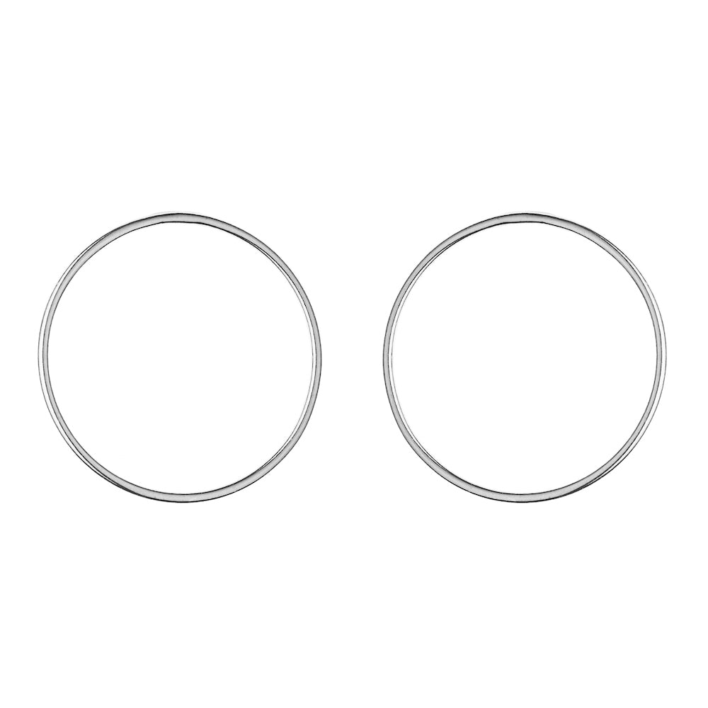 Silver Large Circle Earrings by Aurore Havenne