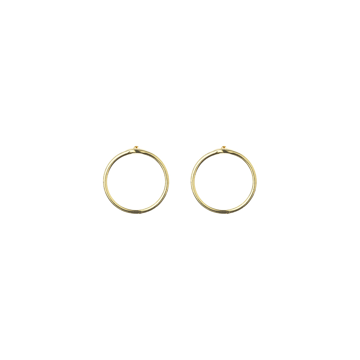 Gold-Plated Silver Small Circle Earrings by Aurore Havenne