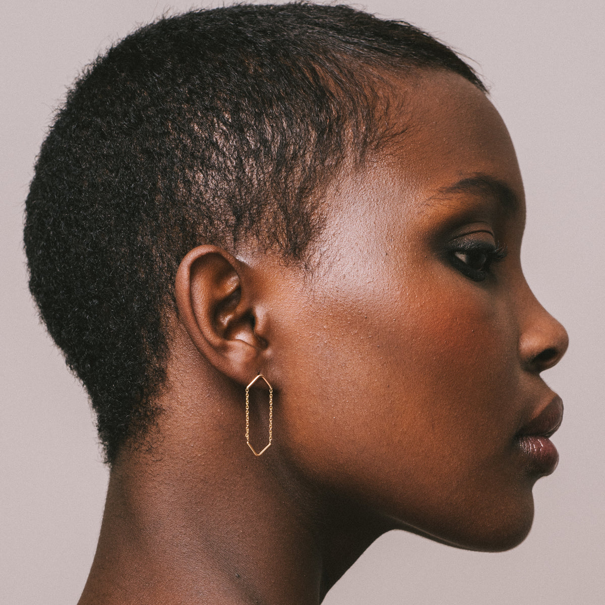 Gold-Plated Silver Double Unity Triangle Earrings