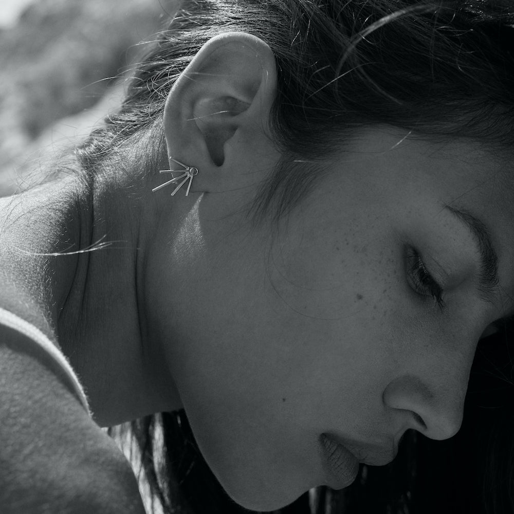 boucles d'oreilles emma en argent minimalistes et élégantes bijoux éthique de créateur