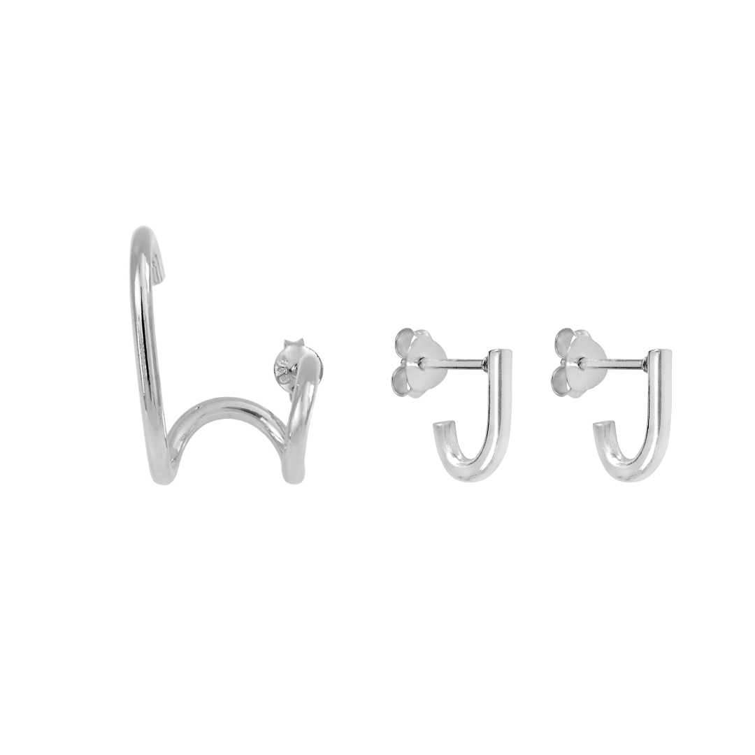 The Icons duo - Silver Jasper & Gloria Earrings by Aurore Havenne