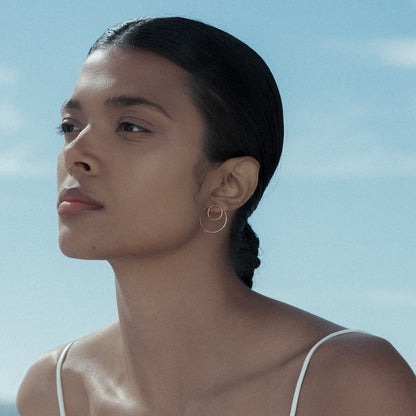 Boucles d'oreilles Double Circle Vermeil