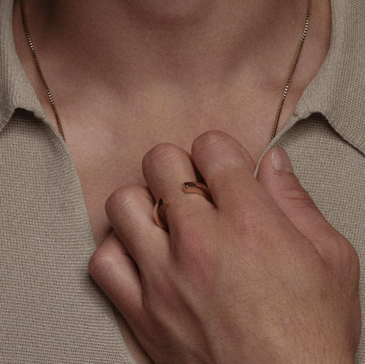 Open Ring 3mm en argent plaqué or par la créatrice Aurore Havenne