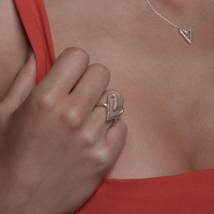 Sterling Silver Heart Ring by Aurore Havenne