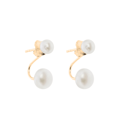 Boucles d'oreilles Lara en argent plaqué or avec perles, parfaites pour les mariages