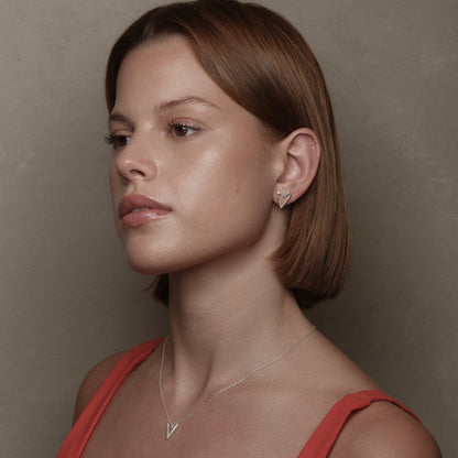 Silver Small Heart Earrings by Aurore Havenne