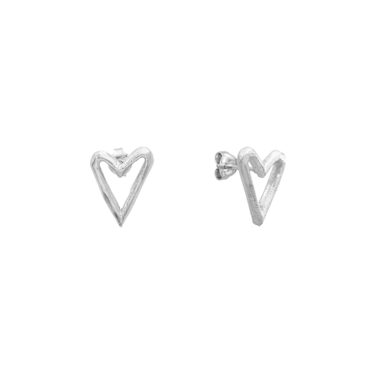 Zilveren Small Heart Oorbellen