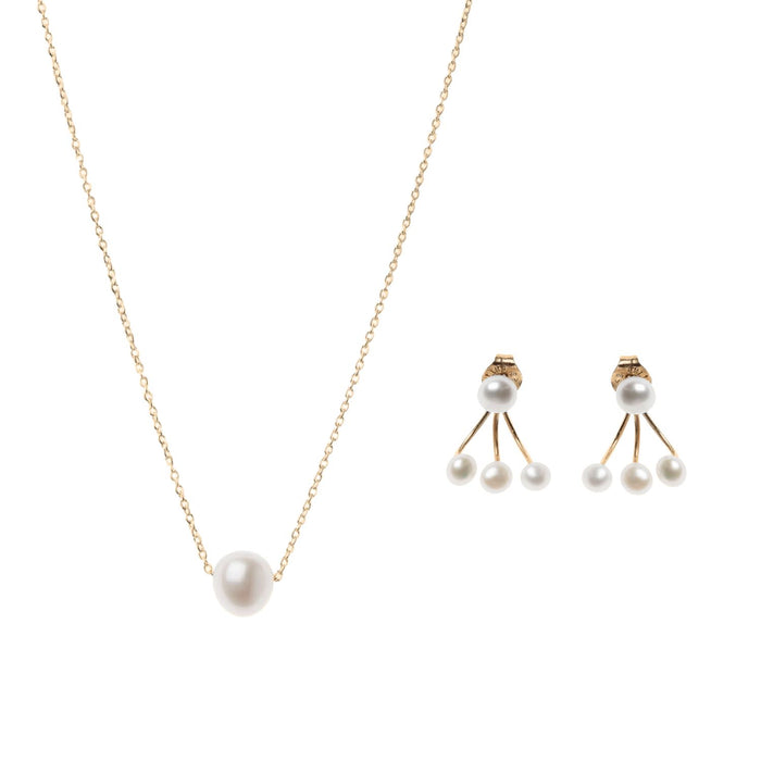 The Halo duo - Gold-Plated Silver Ephyra Necklace & Calypso Earrings