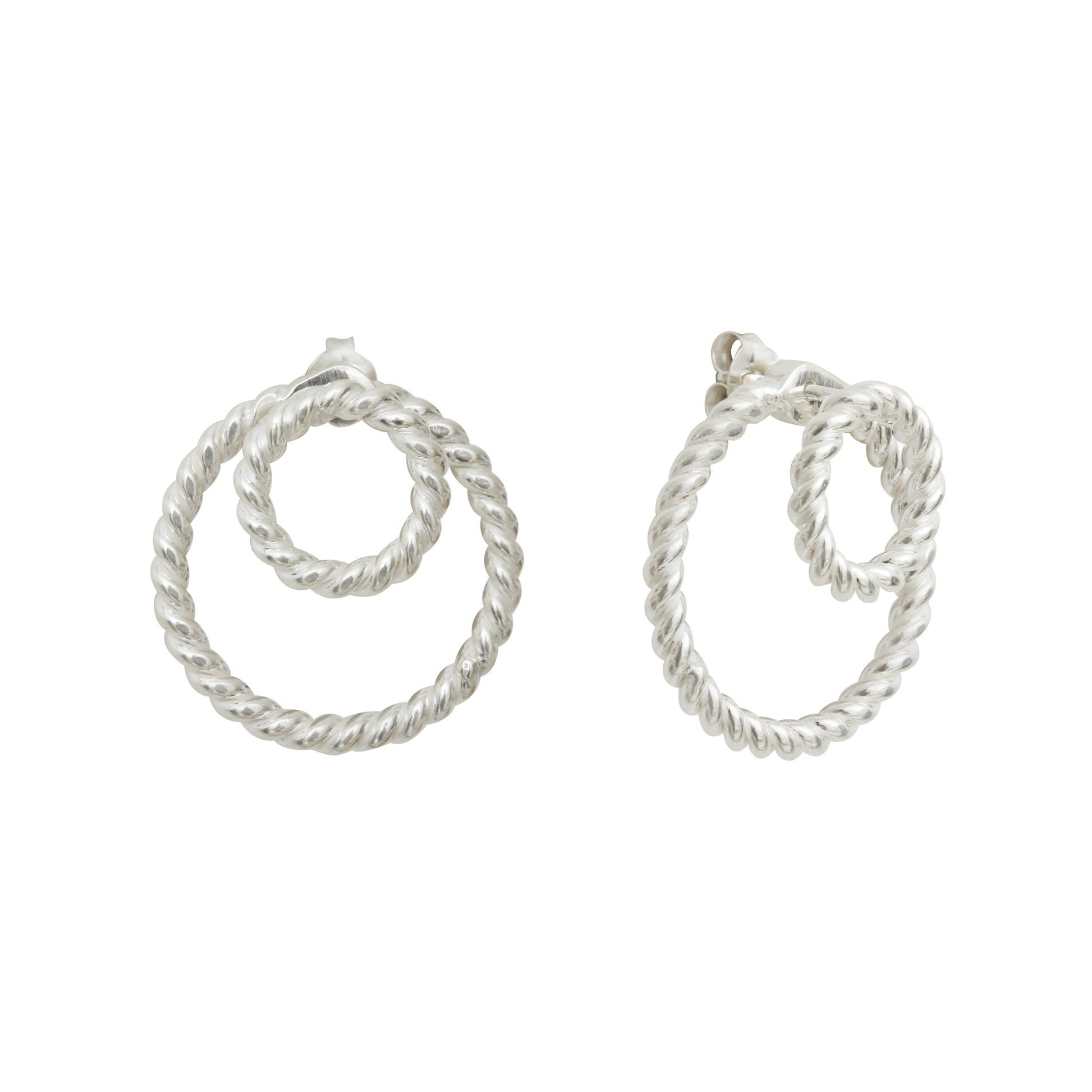 Silver Calista Ombrée Earrings Twist by Aurore Havenne