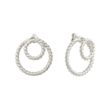 Silver Calista Ombrée Earrings Twist by Aurore Havenne