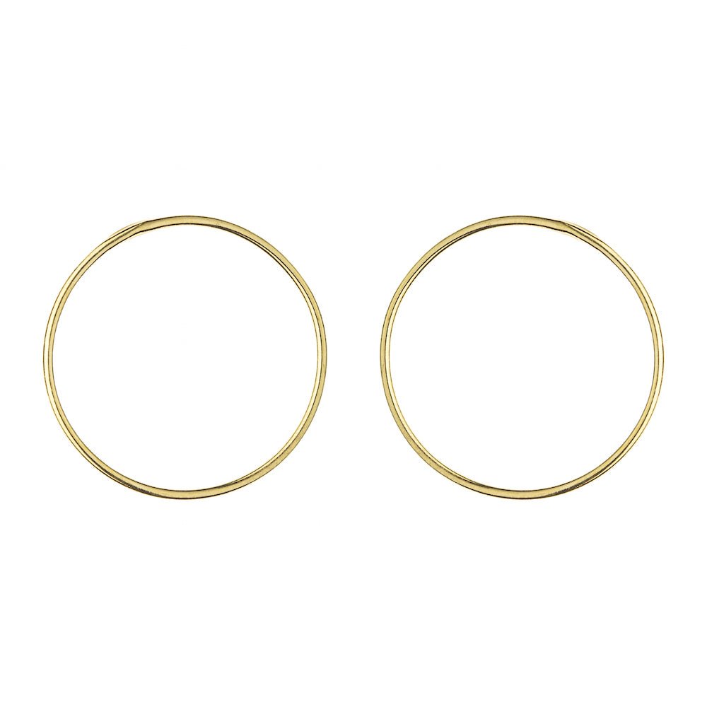 Gold Plated Silver Large Circle Earrings