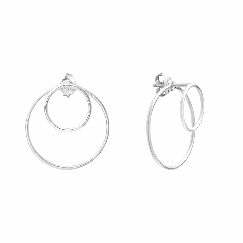 Silver Double Circle Earrings by Belgian jewelry brand Aurore Havenne