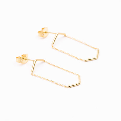 Gold Plated Silver Double Unity Triangle Earrings