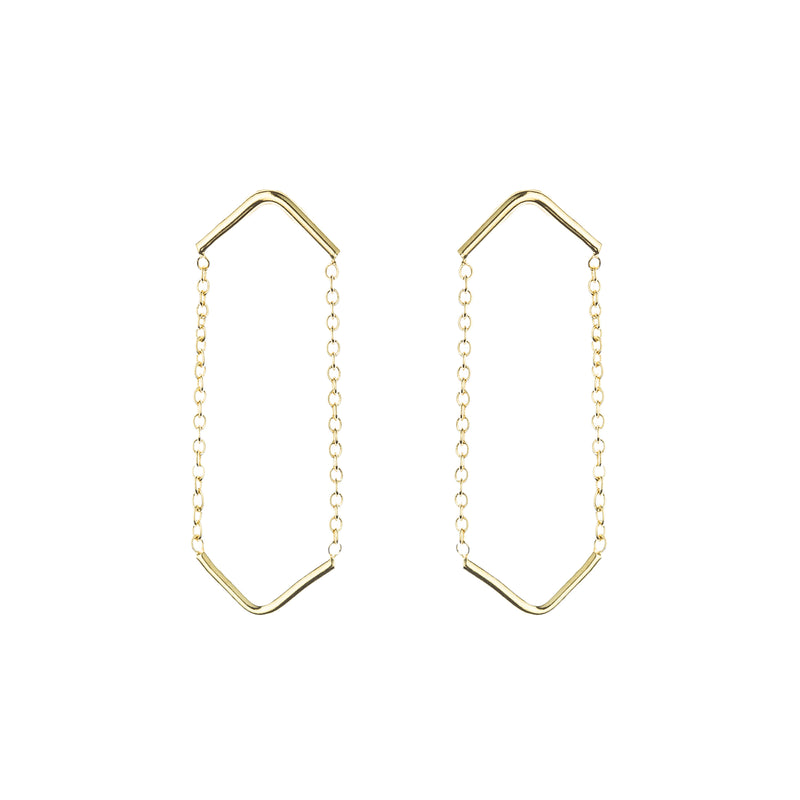 Gold Plated Silver Double Unity Triangle Earrings