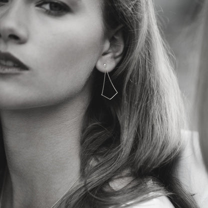 Boucles d'oreilles unity triangle en argent, bijoux minimalistes