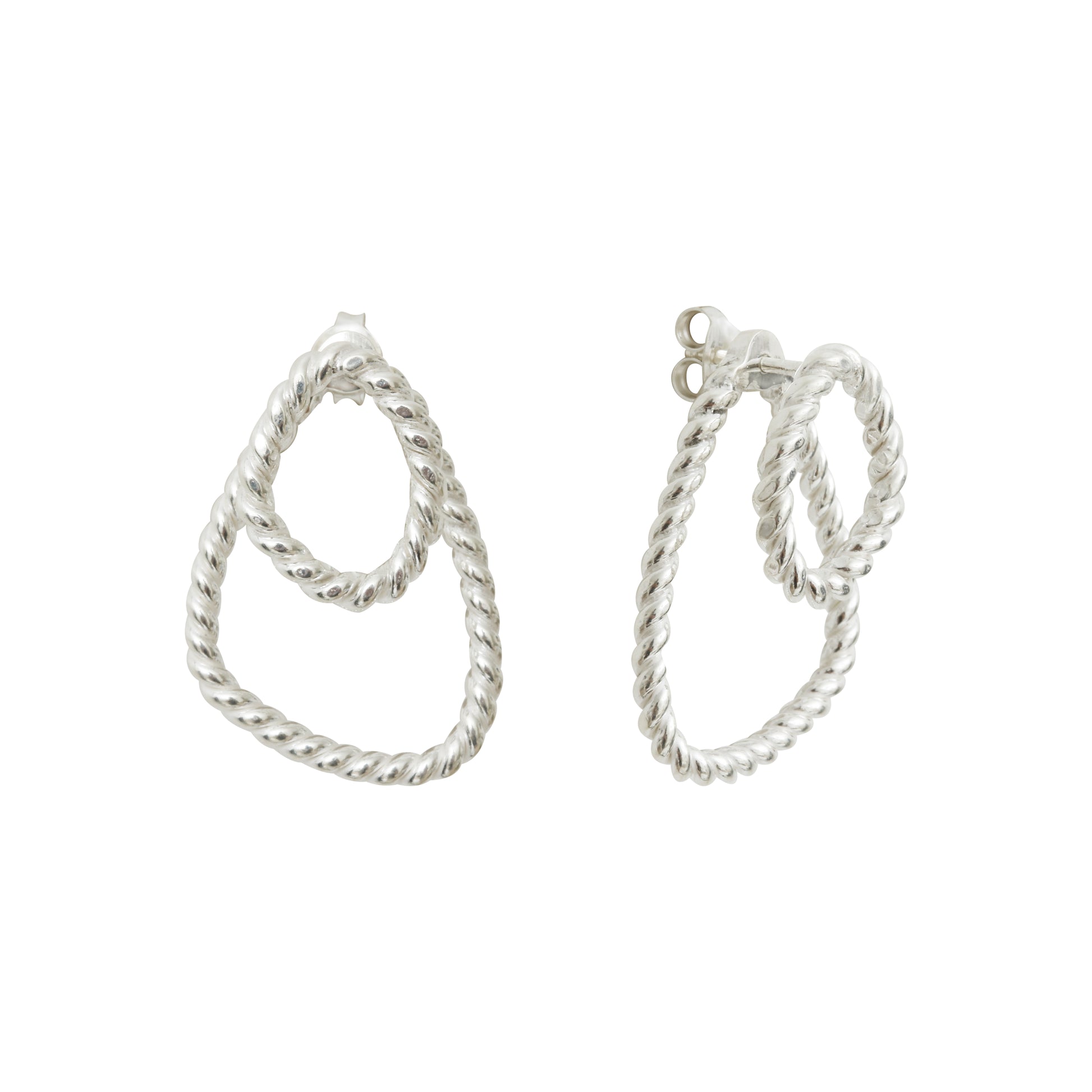 Silver Héméra Ombrée Earrings Twist by Aurore Havenne