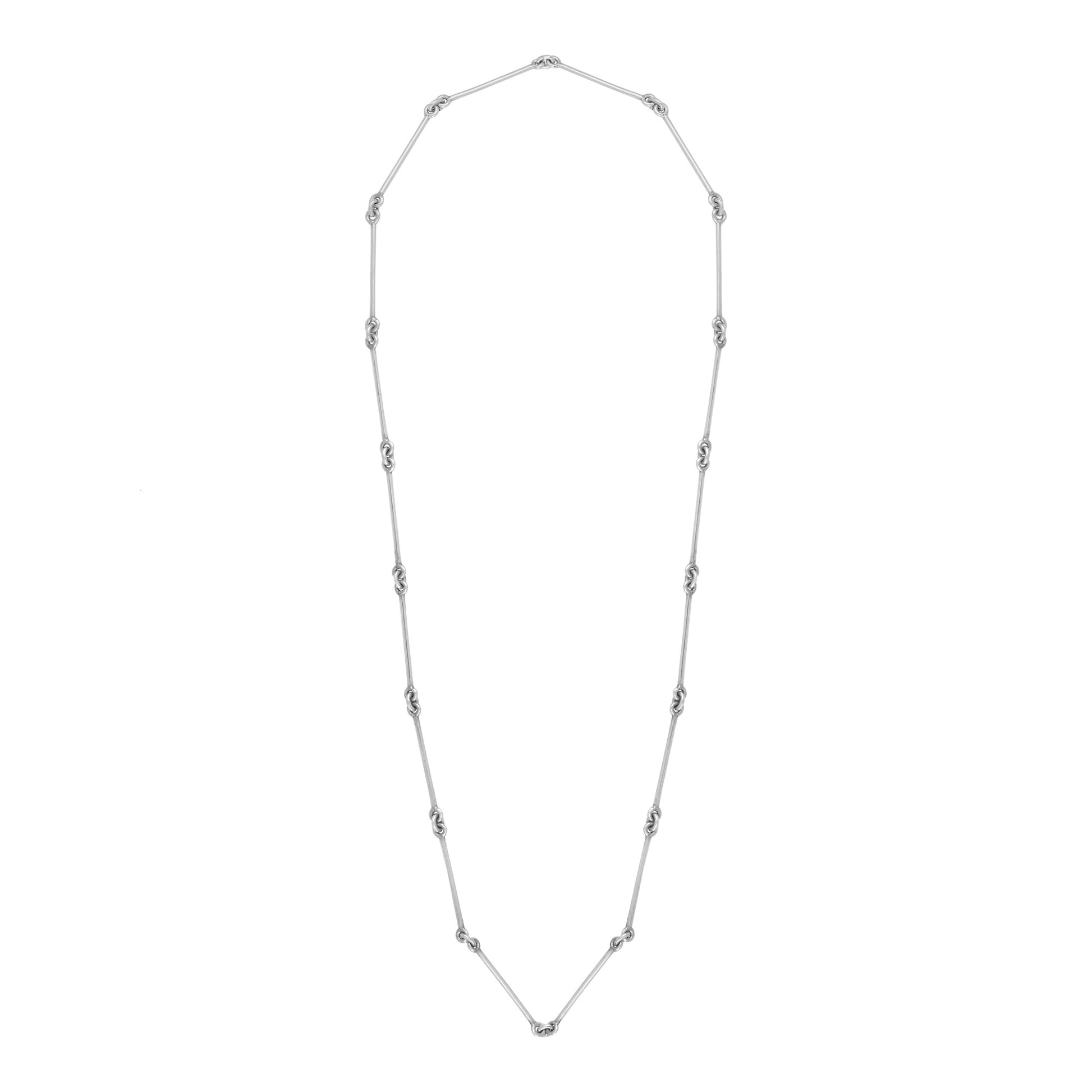 Silver Lou Necklace 70cm by Belgian jewelry brand Aurore Havenne