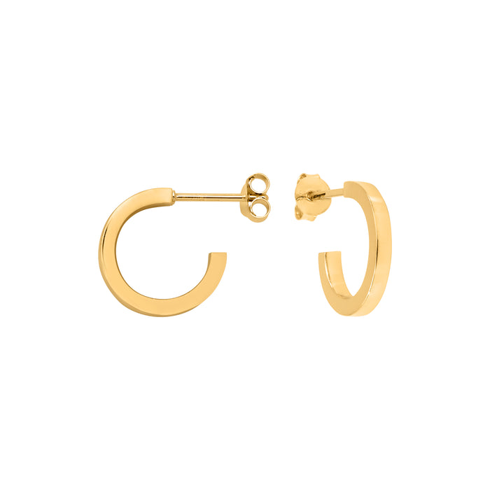 Gold plated silver Wire Earrings 2mm
